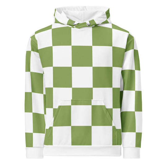 Green Chess Pattern - Inspired By Zendaya - Sustainably Made Unisex Hoodie