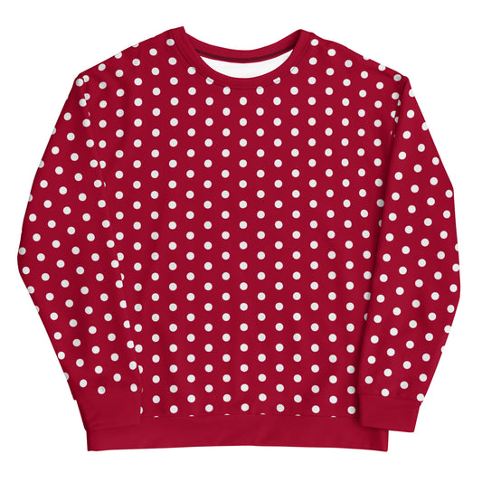 Maroon Polka Dot - Inspired By Taylor Swift - Sustainably Made Unisex Sweatshirt