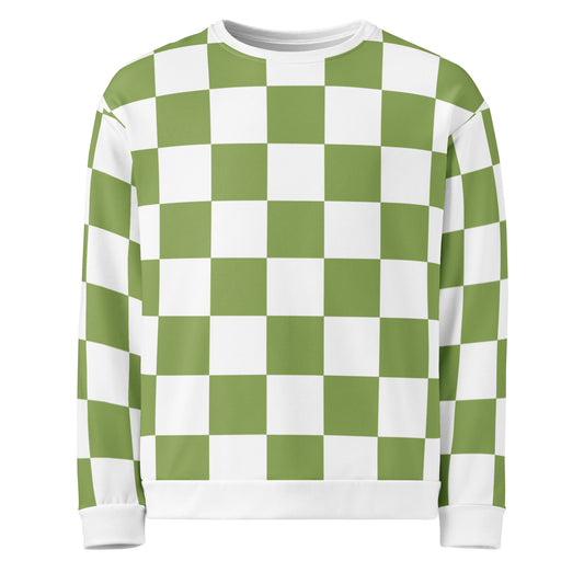 Green Chess Pattern - Inspired By Zendaya - Sustainably Made Unisex Sweatshirt