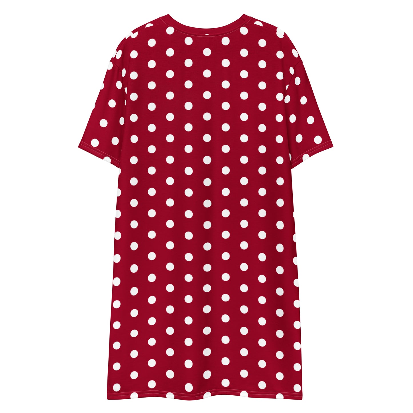 Maroon Pola Dot - Inspired By Taylor Swift - Sustainably Made T-shirt dress