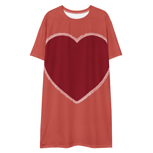 Heart - Inspired By Taylor Swift - Sustainably Made T-shirt dress
