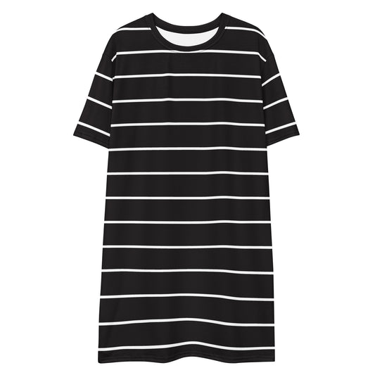 Black Stripes - Inspired By Taylor Swift - Sustainably Made T-shirt dress