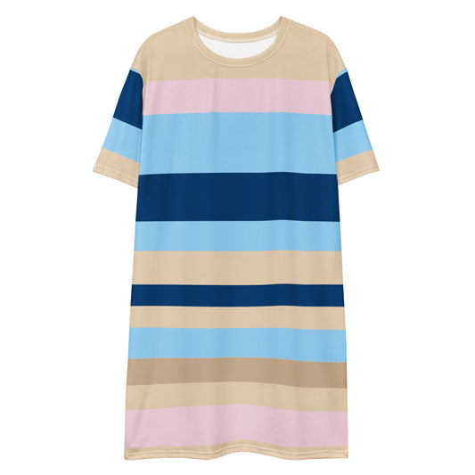 Stripes Multi Color - Inspired By Zendaya - Sustainably Made T-shirt dress