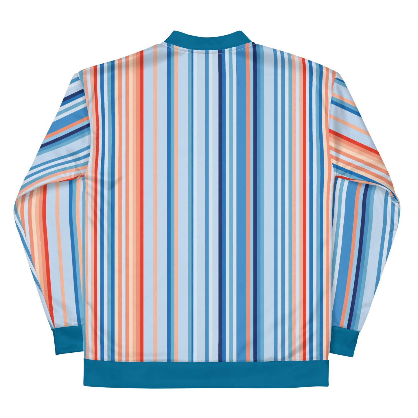 Climate Change Global Warming Stripes - Sustainably Made Bomber Jacket Vertical