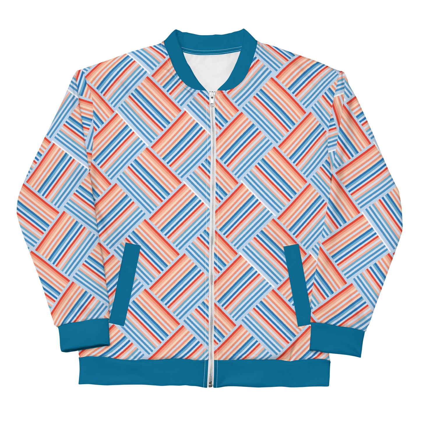 Climate Change Global Warming Stripes | Pattern - Sustainably Made Bomber Jacket