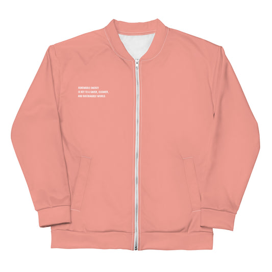 Coral Pink Climate Change Global Warming Statement - Sustainably Made Bomber Jacket