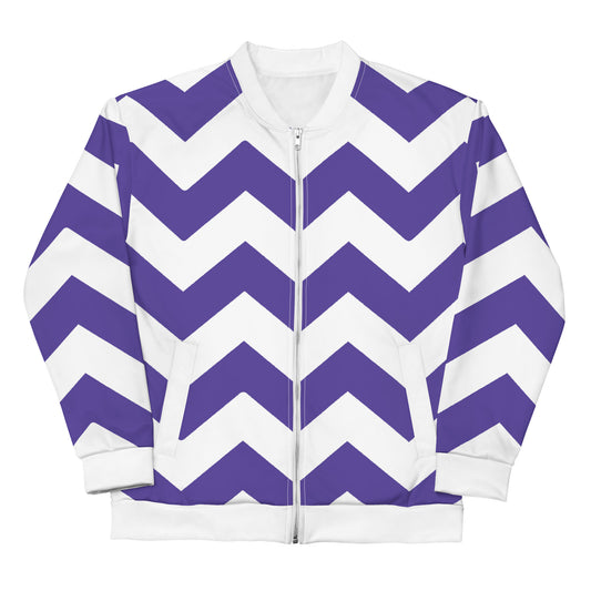 Blue Zigzag - Inspired By Harry Styles - Sustainably Made Unisex Bomber Jacket