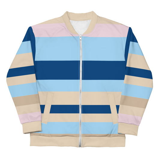 Stripes Multi Color - Inspired By Zendaya - Sustainably Made Unisex Bomber Jacket
