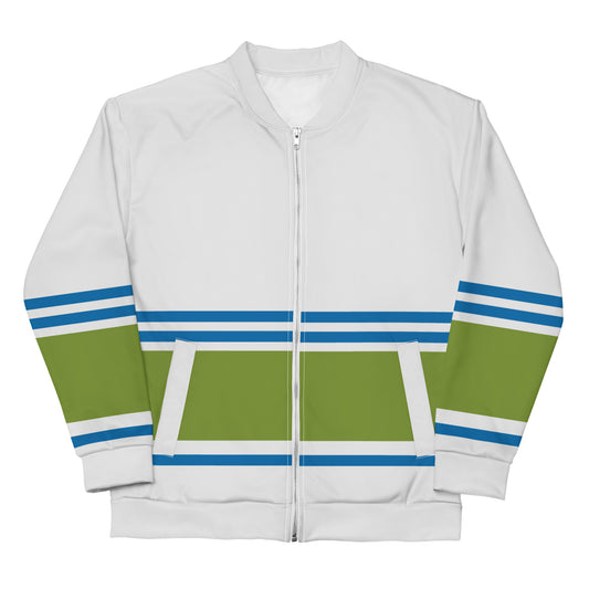 Down stripes - Inspired By Zendaya - Sustainably Made Unisex Bomber Jacket
