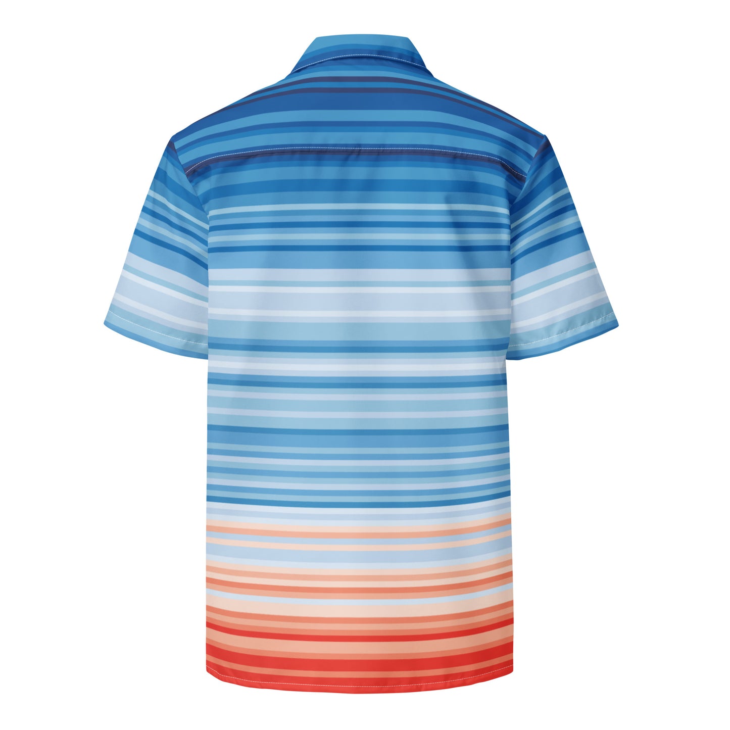 Climate Change Global Warming Stripes - Sustainably Made Unisex button shirt horizontal
