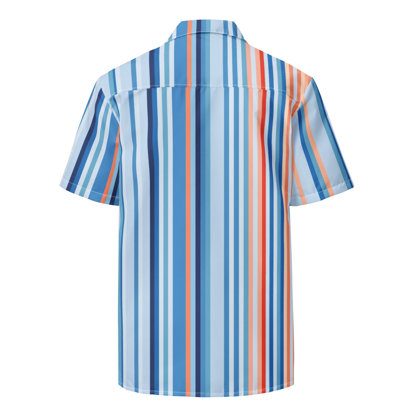 Climate Change Global Warming Stripes - Sustainably Made Unisex button shirt vertical