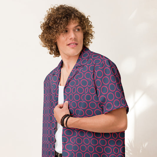 Pink Circles - Inspired By Selena Gomez - Sustainably Made Unisex button shirt