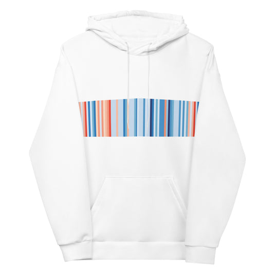 Climate Change Global Warming Stripes | Basic White - Sustainably Made Hoodie