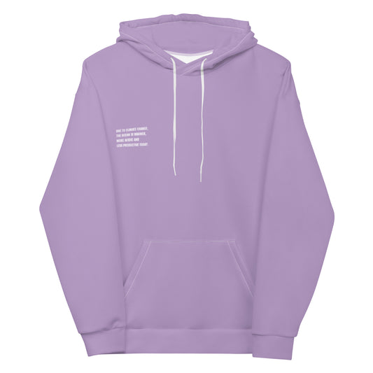 Lilac Climate Change Global Warming Statement - Sustainably Made Hoodie