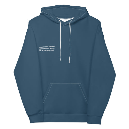 Ocean Blue Climate Change Global Warming Statement - Sustainably Made Hoodie