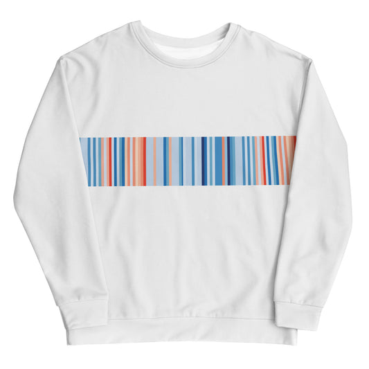 Climate Change Global Warming Stripes | Basic White - Sustainably Made Sweatshirt