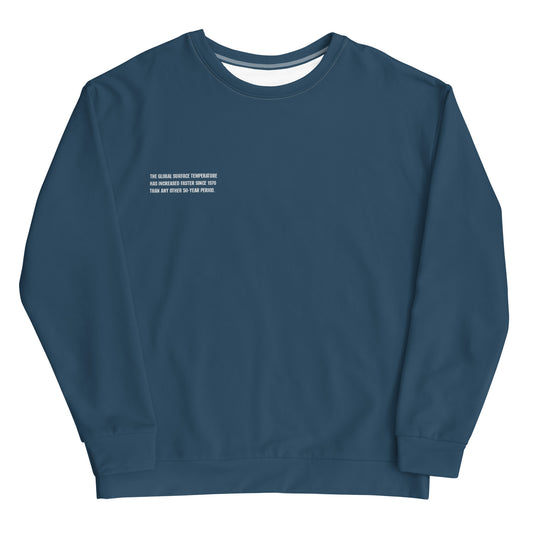 Ocean Blue Climate Change Global Warming Statement - Sustainably Made Sweatshirt