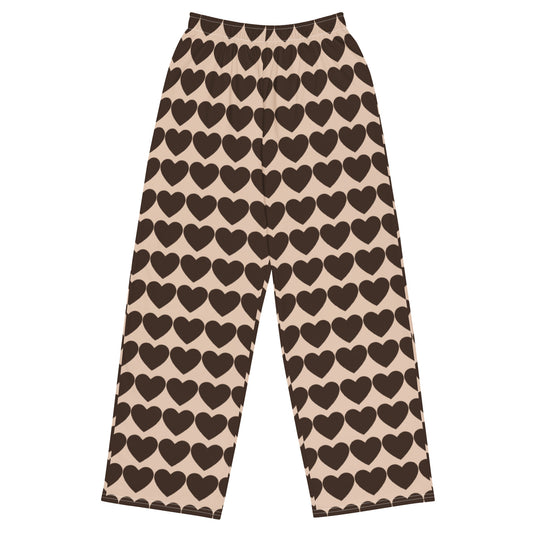 Heart Pattern - Inspired By Harry Styles - Sustainably Made unisex wide-leg pants