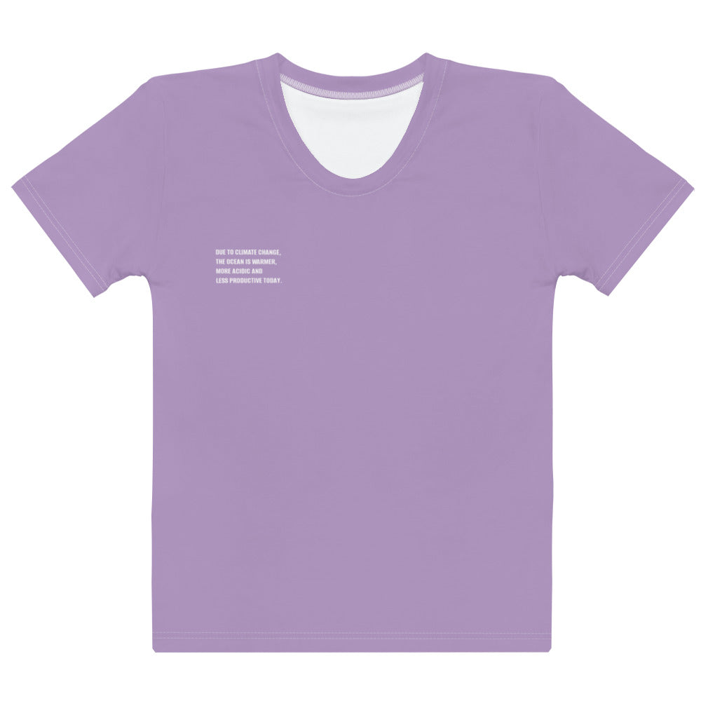 Lilac Climate Change Global Warming Statement - Sustainably Made Women’s Short Sleeve Tee