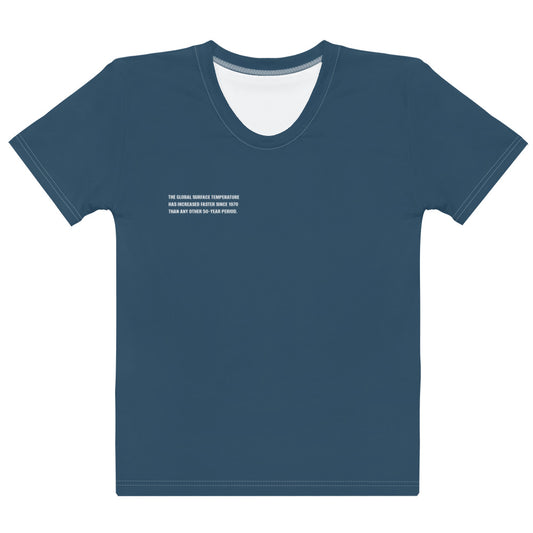 Ocean Blue Climate Change Global Warming Statement - Sustainably Made Women's Short Sleeve Tee