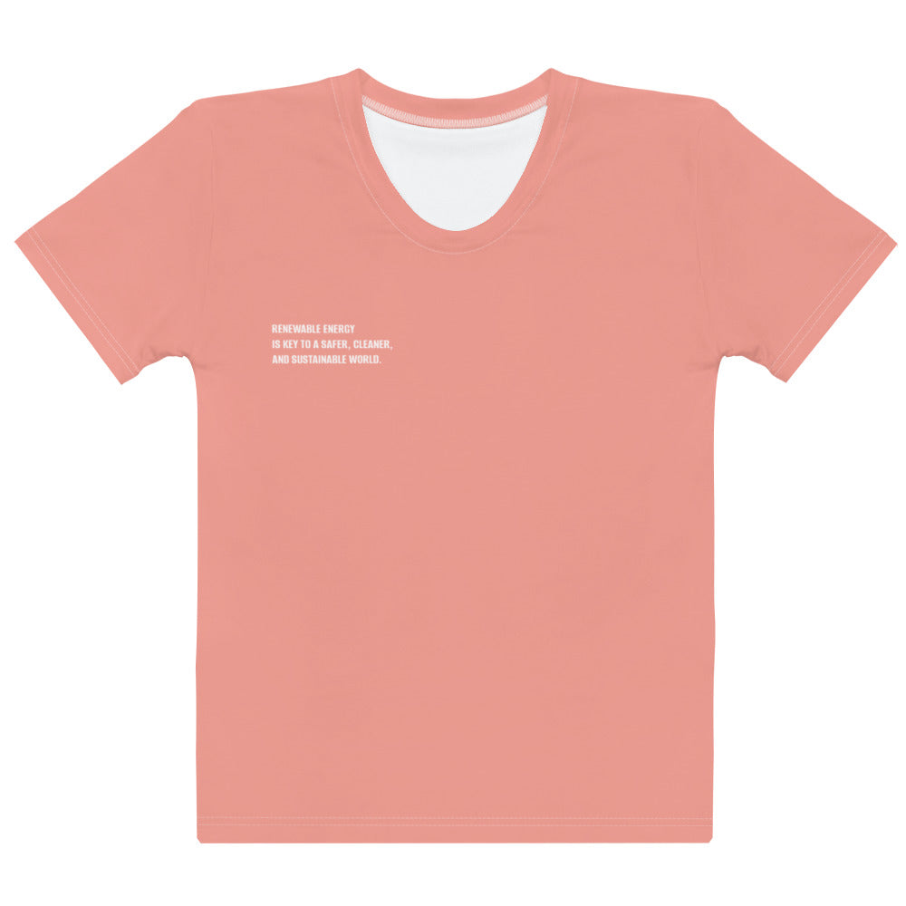 Coral Pink Climate Change Global Warming Statement - Sustainably Made Women's Short Sleeve Tee