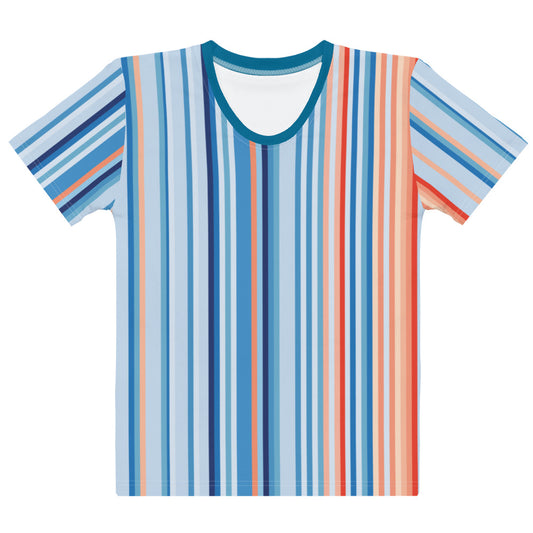Climate Change Global Warming Stripes - Sustainably Made Women's T-shirt vertical