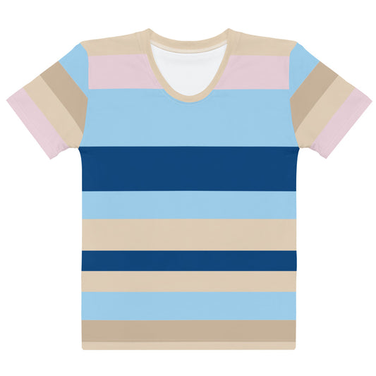 Stripes Multi Color - Inspired By Zendaya - Sustainably Made Women’s Short Sleeve Tee