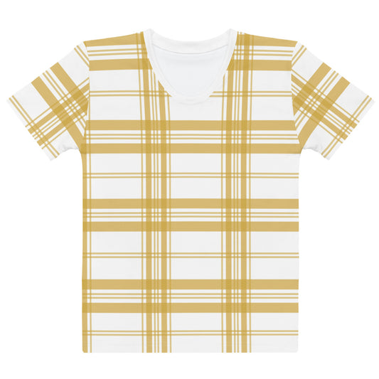 Mustard Tartan - Inspired By Zendaya - Sustainably Made Women’s Short Sleeve Tee