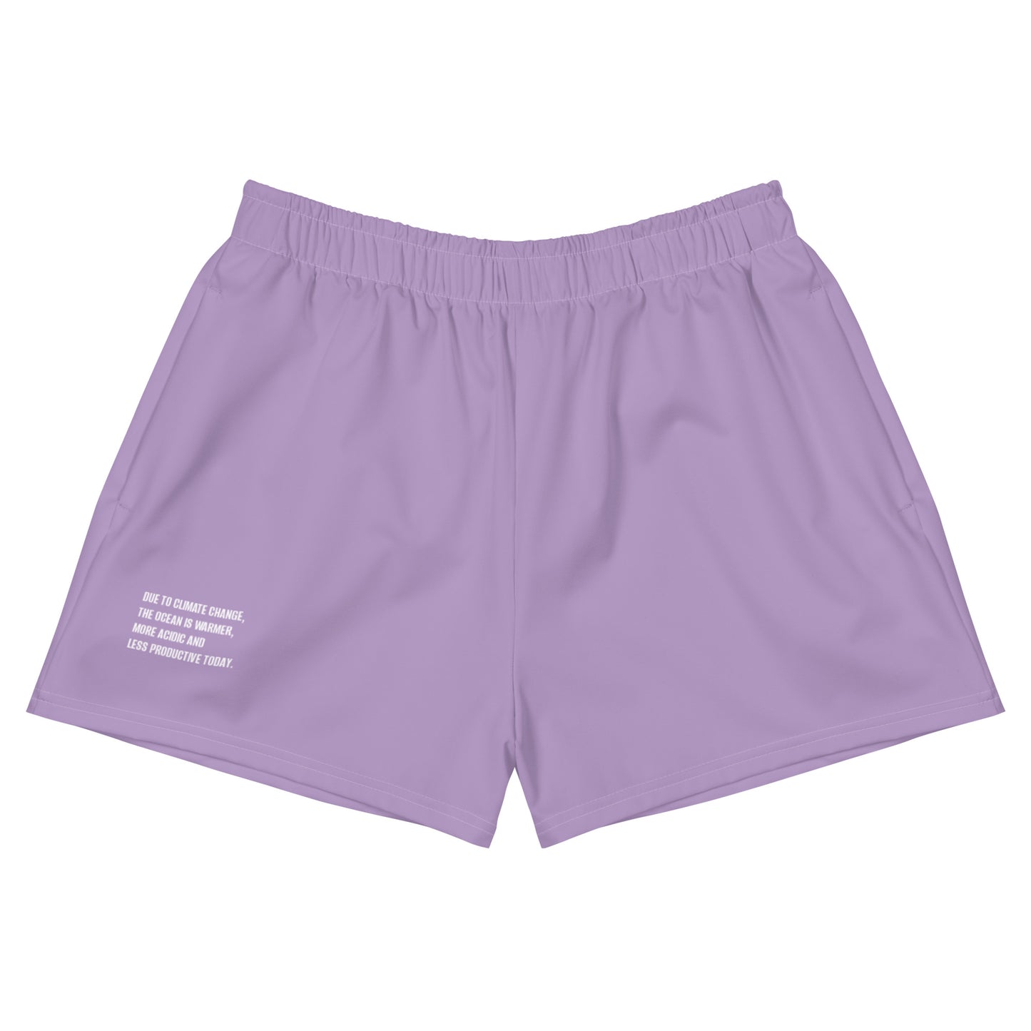 Lilac Climate Change Global Warming Statement - Sustainably Made Women’s Recycled Athletic Shorts