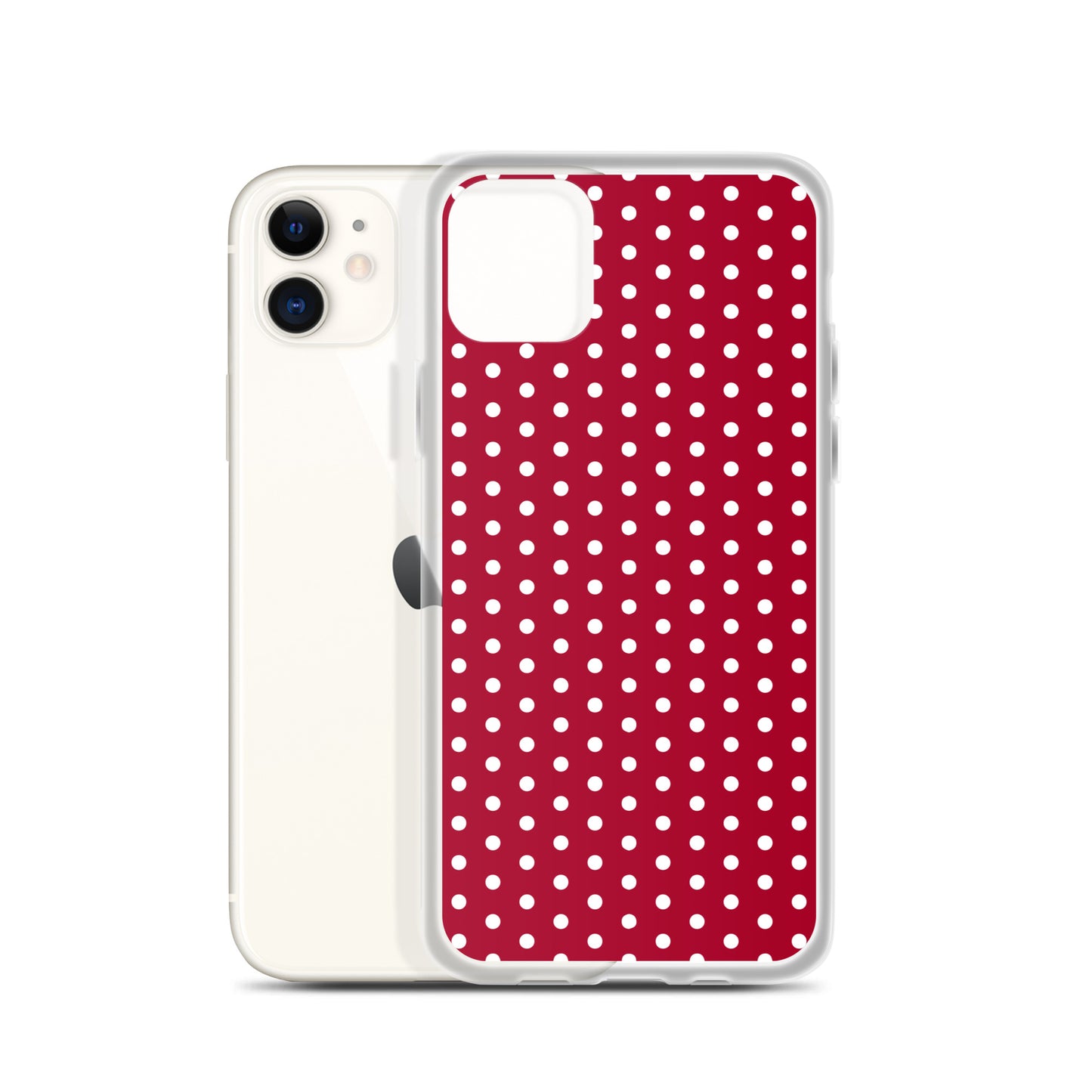 Maroon Polka Dot - Inspired By Taylor Swift - Sustainably Made Clear Case for iPhone®