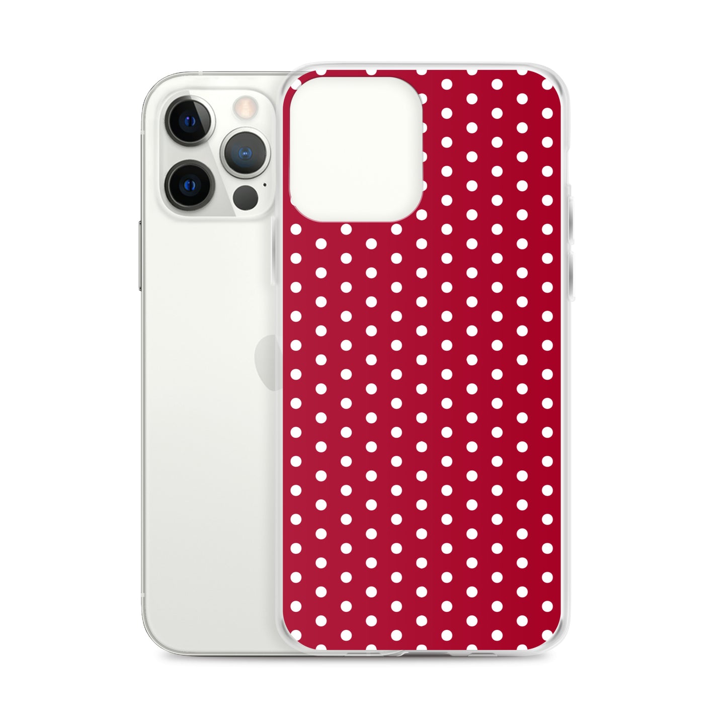 Maroon Polka Dot - Inspired By Taylor Swift - Sustainably Made Clear Case for iPhone®