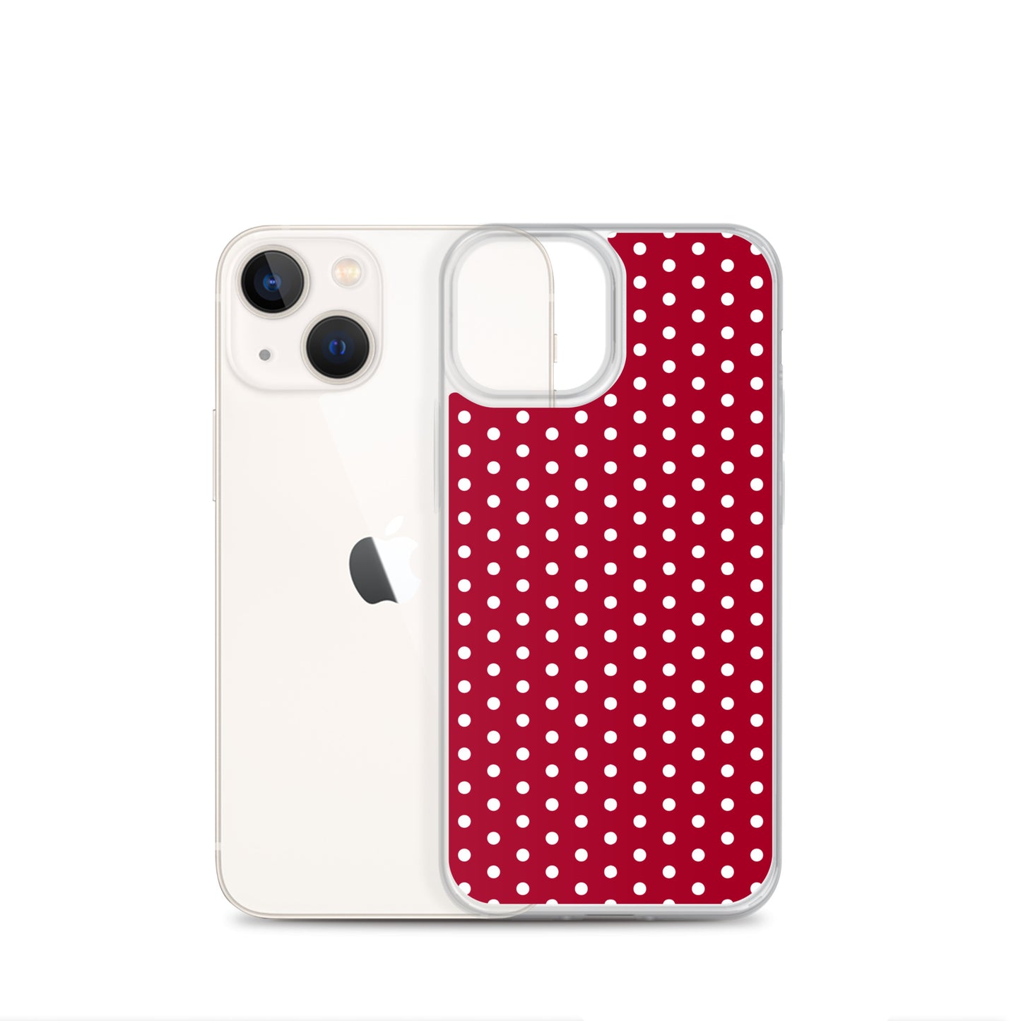 Maroon Polka Dot - Inspired By Taylor Swift - Sustainably Made Clear Case for iPhone®