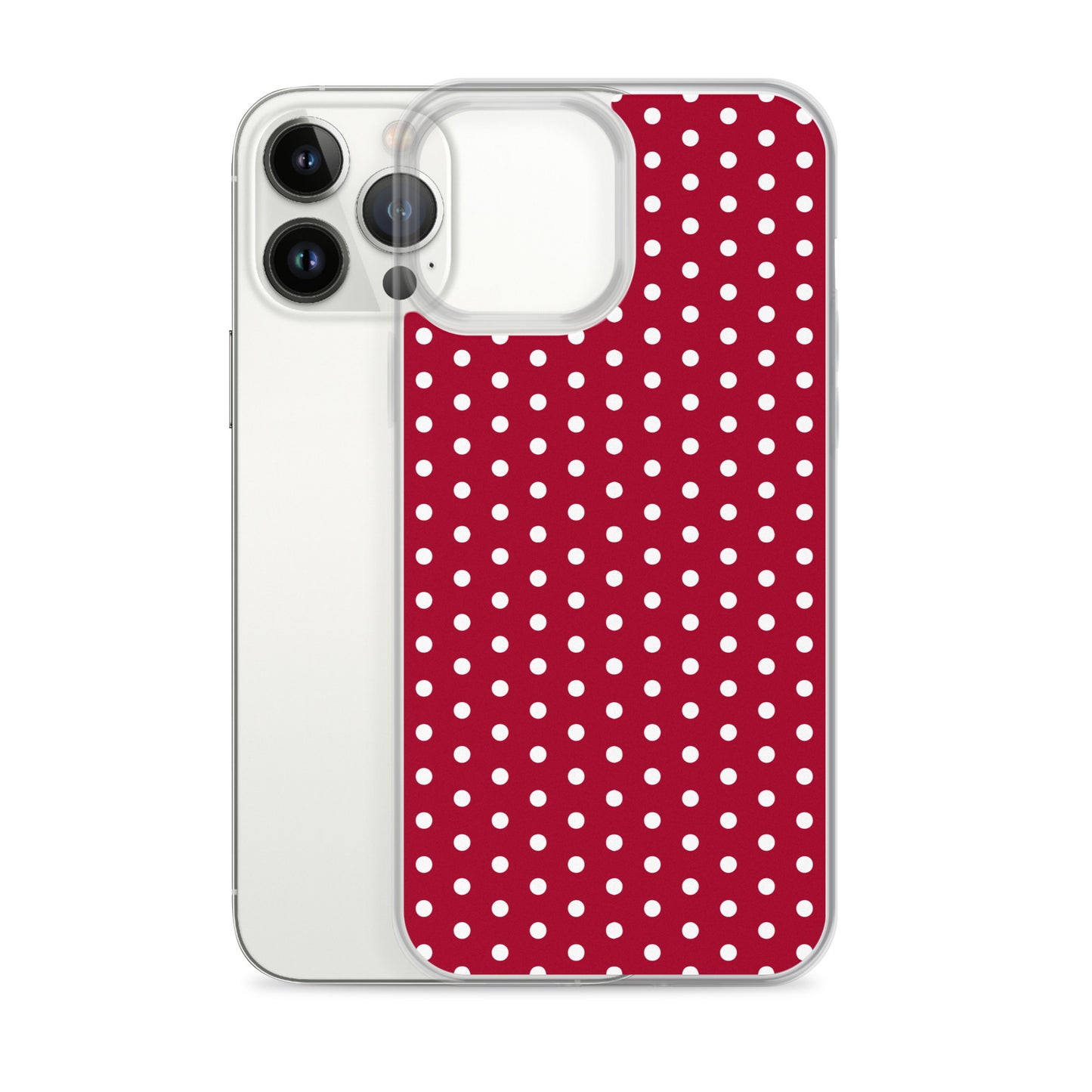 Maroon Polka Dot - Inspired By Taylor Swift - Sustainably Made Clear Case for iPhone®