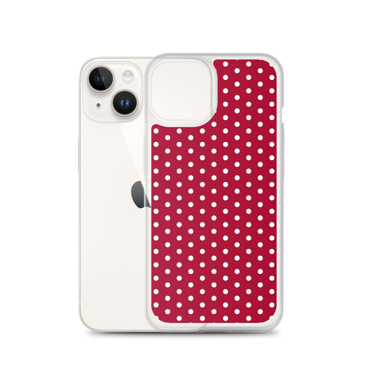 Maroon Polka Dot - Inspired By Taylor Swift - Sustainably Made Clear Case for iPhone®