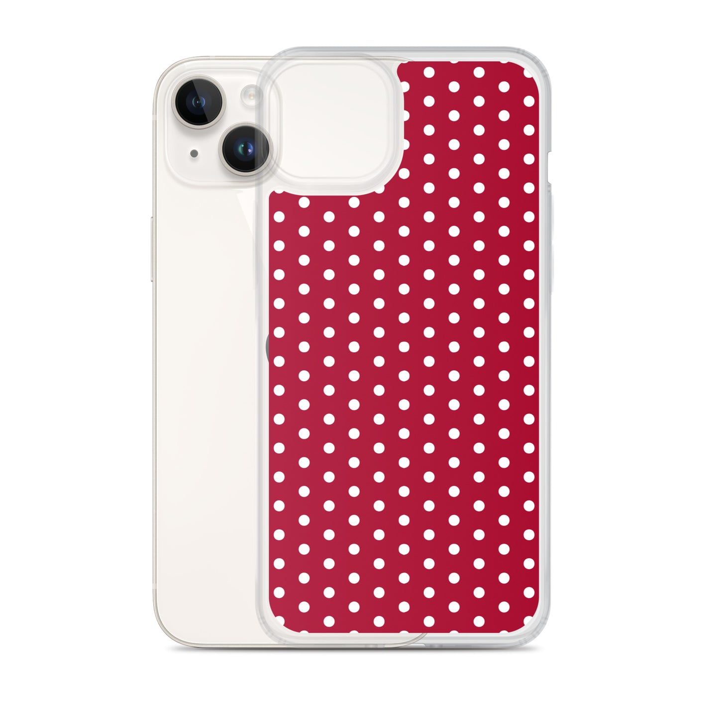 Maroon Polka Dot - Inspired By Taylor Swift - Sustainably Made Clear Case for iPhone®