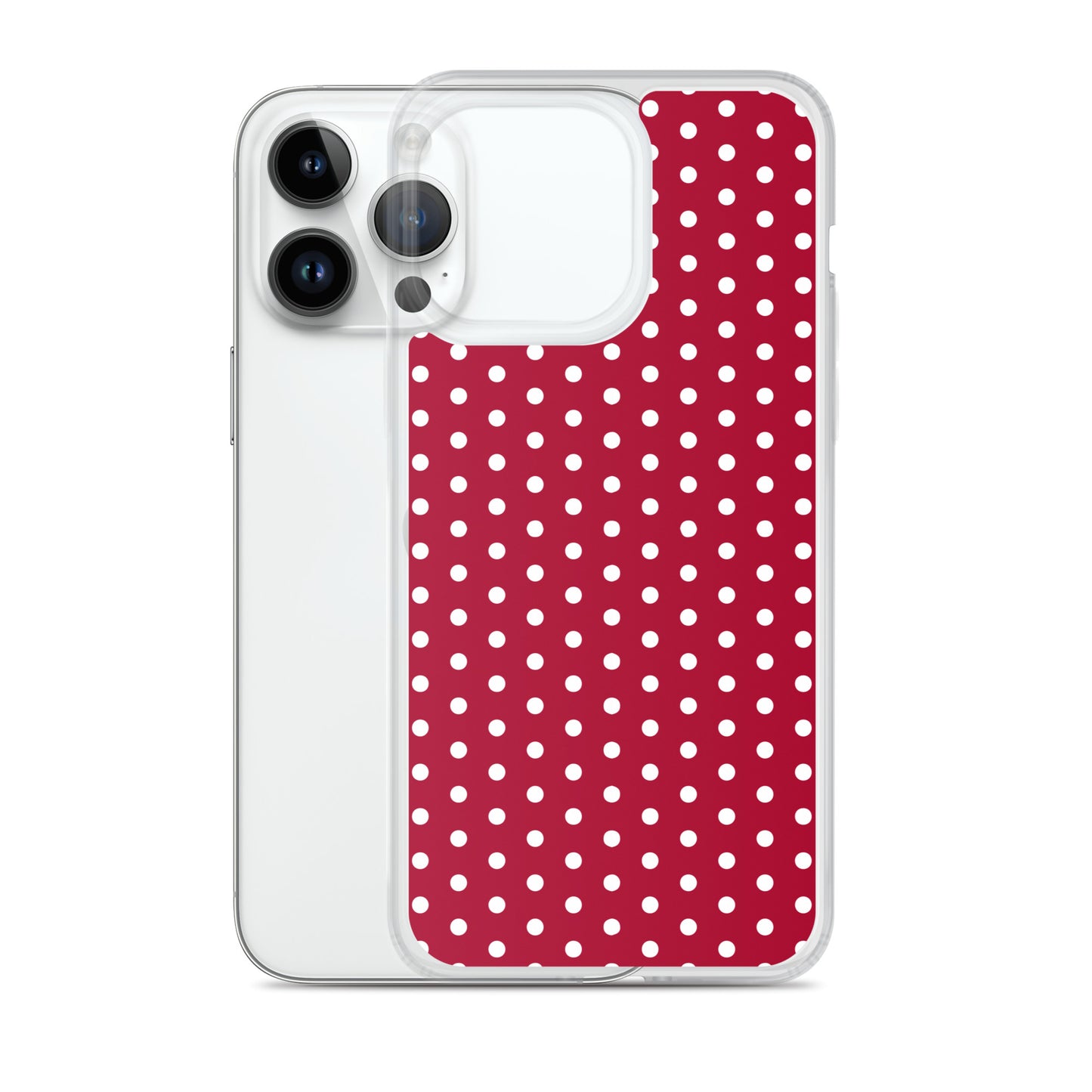 Maroon Polka Dot - Inspired By Taylor Swift - Sustainably Made Clear Case for iPhone®