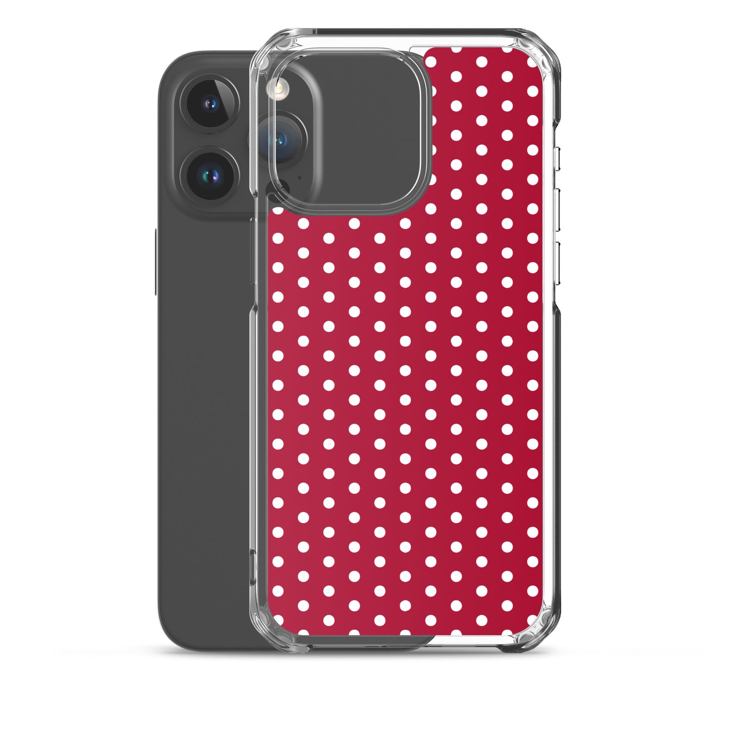 Maroon Polka Dot - Inspired By Taylor Swift - Sustainably Made Clear Case for iPhone®