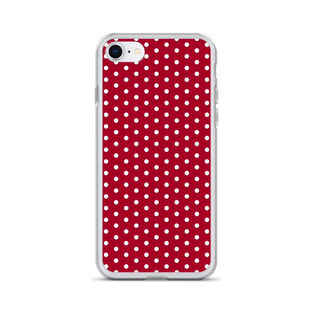 Maroon Polka Dot - Inspired By Taylor Swift - Sustainably Made Clear Case for iPhone®