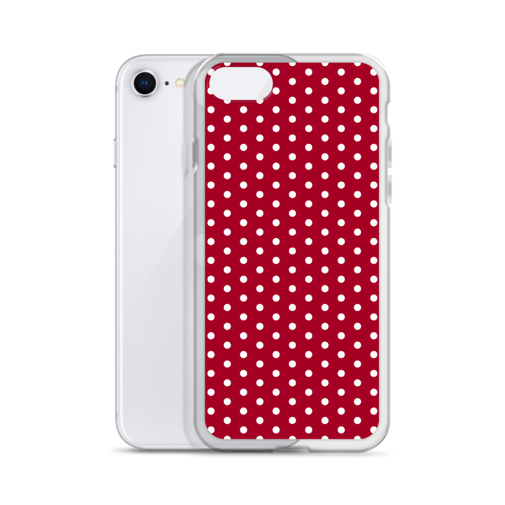 Maroon Polka Dot - Inspired By Taylor Swift - Sustainably Made Clear Case for iPhone®