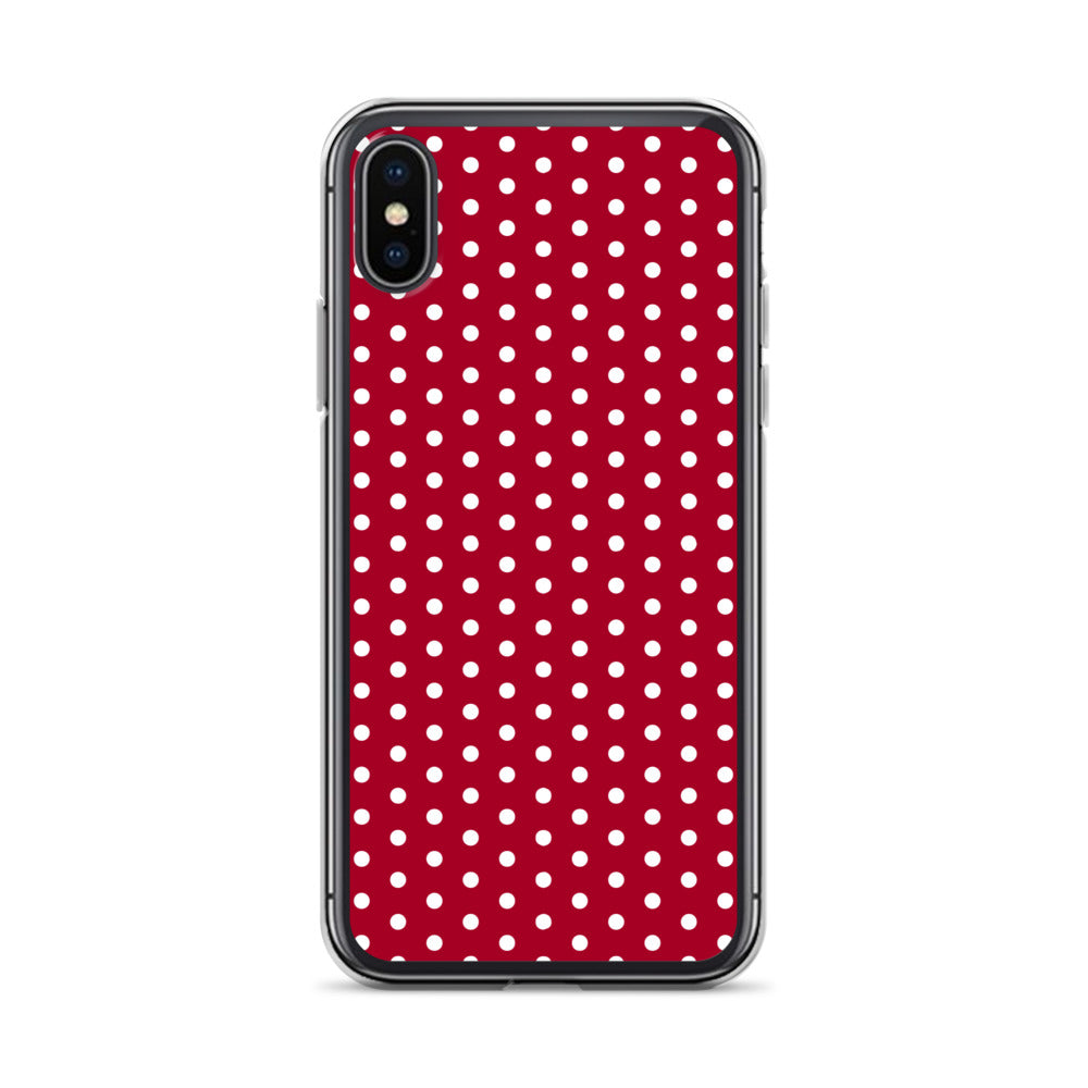 Maroon Polka Dot - Inspired By Taylor Swift - Sustainably Made Clear Case for iPhone®