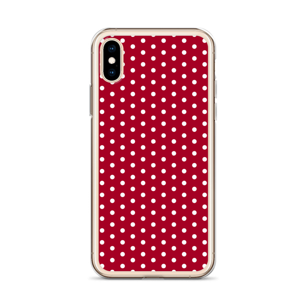 Maroon Polka Dot - Inspired By Taylor Swift - Sustainably Made Clear Case for iPhone®