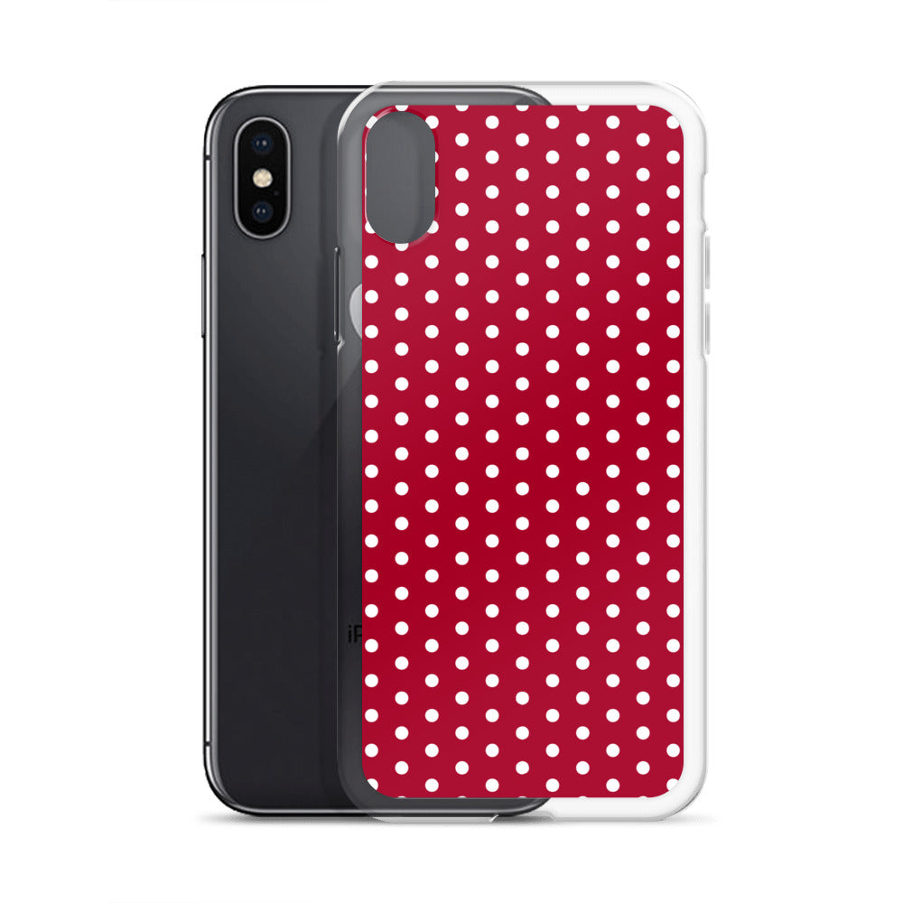 Maroon Polka Dot - Inspired By Taylor Swift - Sustainably Made Clear Case for iPhone®