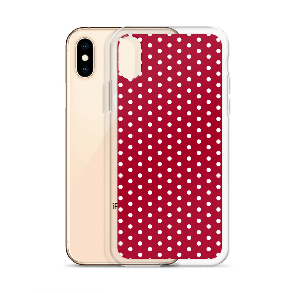 Maroon Polka Dot - Inspired By Taylor Swift - Sustainably Made Clear Case for iPhone®