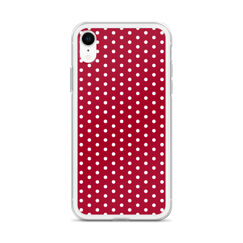 Maroon Polka Dot - Inspired By Taylor Swift - Sustainably Made Clear Case for iPhone®