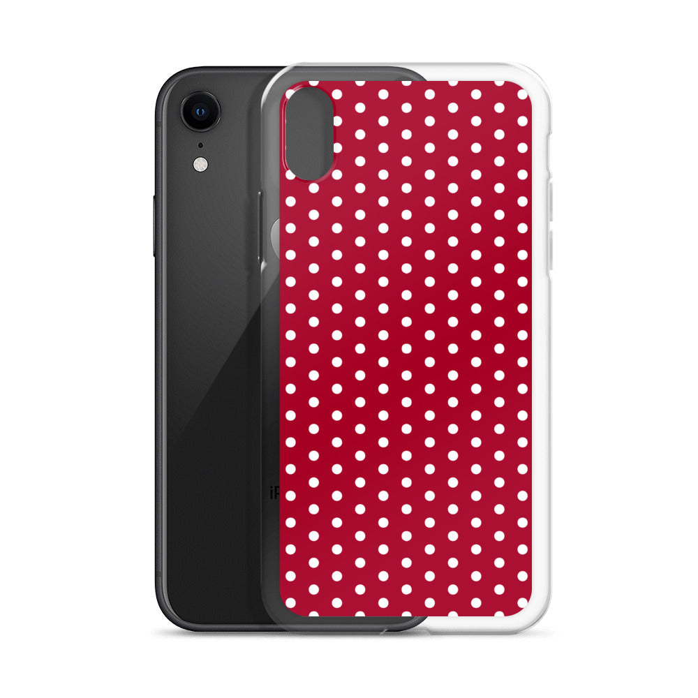 Maroon Polka Dot - Inspired By Taylor Swift - Sustainably Made Clear Case for iPhone®