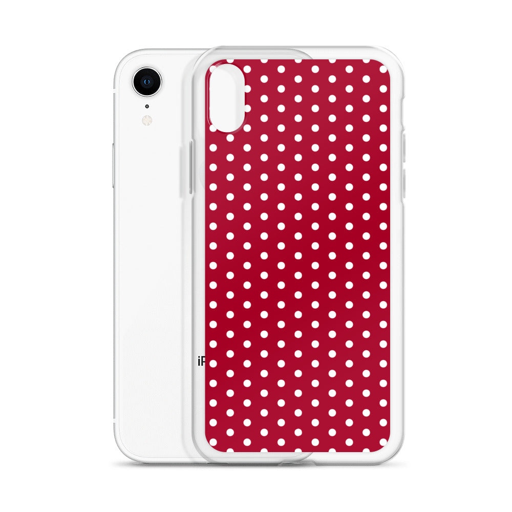 Maroon Polka Dot - Inspired By Taylor Swift - Sustainably Made Clear Case for iPhone®