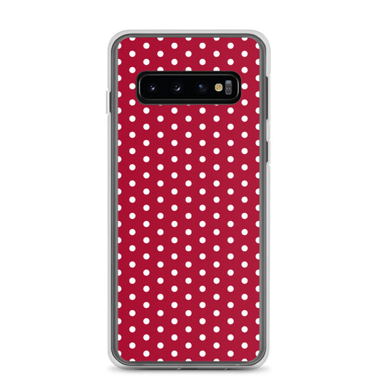 Maroon Polka Dot - Inspired By Taylor Swift - Sustainably Made Clear Case for Samsung®