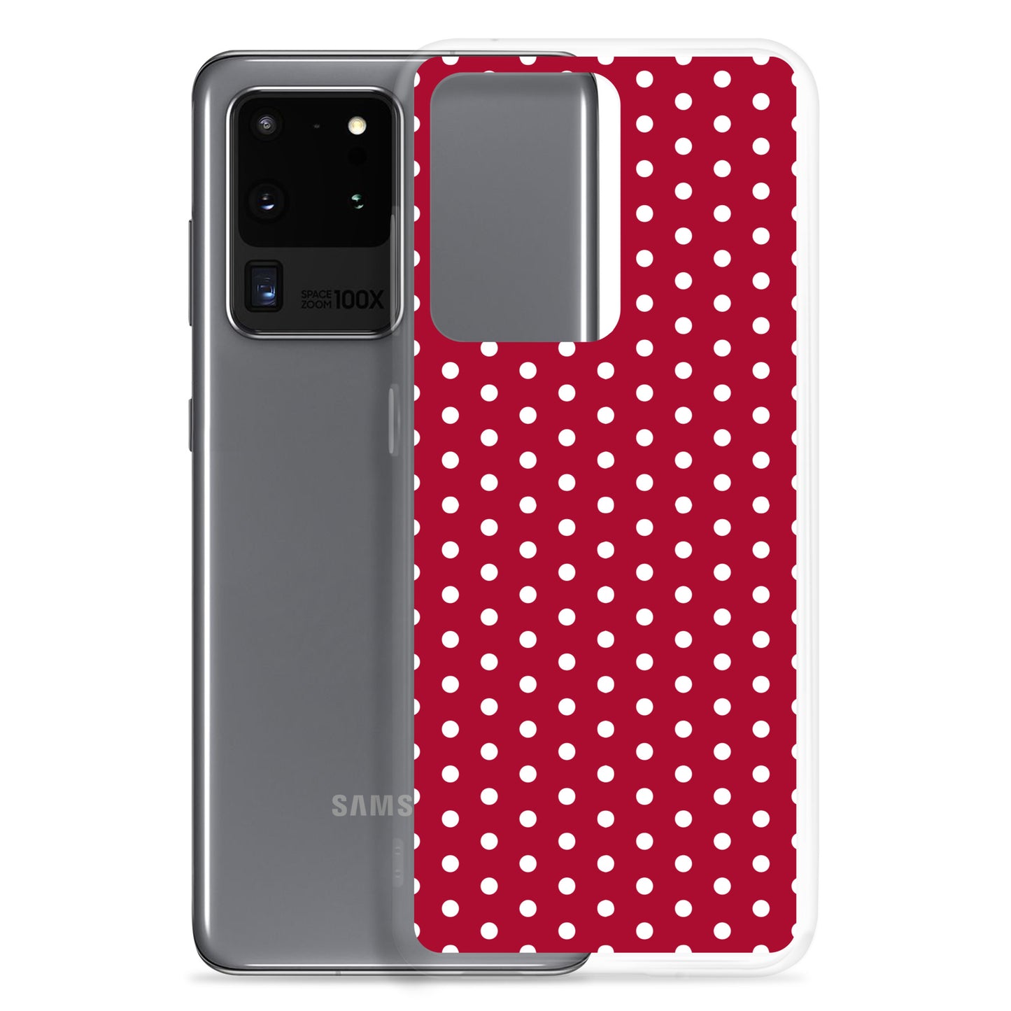 Maroon Polka Dot - Inspired By Taylor Swift - Sustainably Made Clear Case for Samsung®