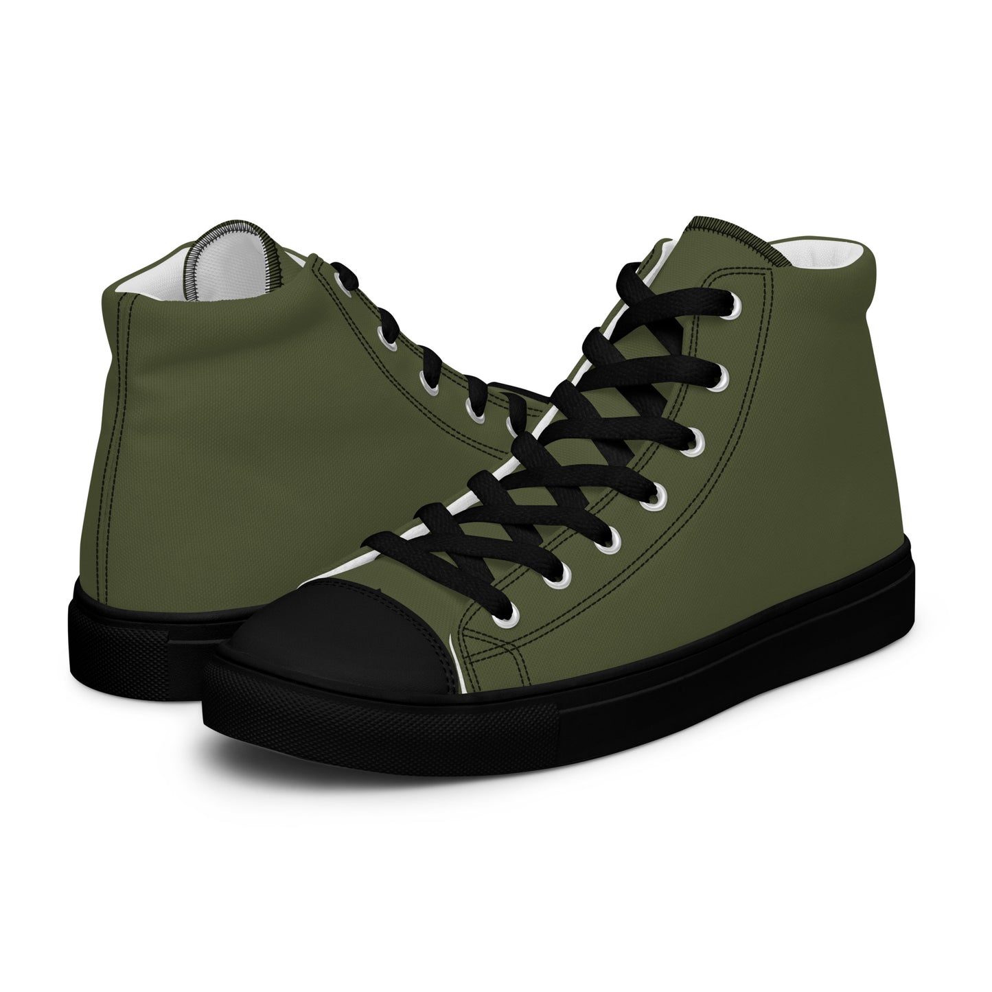 Army Green - Sustainably Made Men's High Top Canvas Shoes
