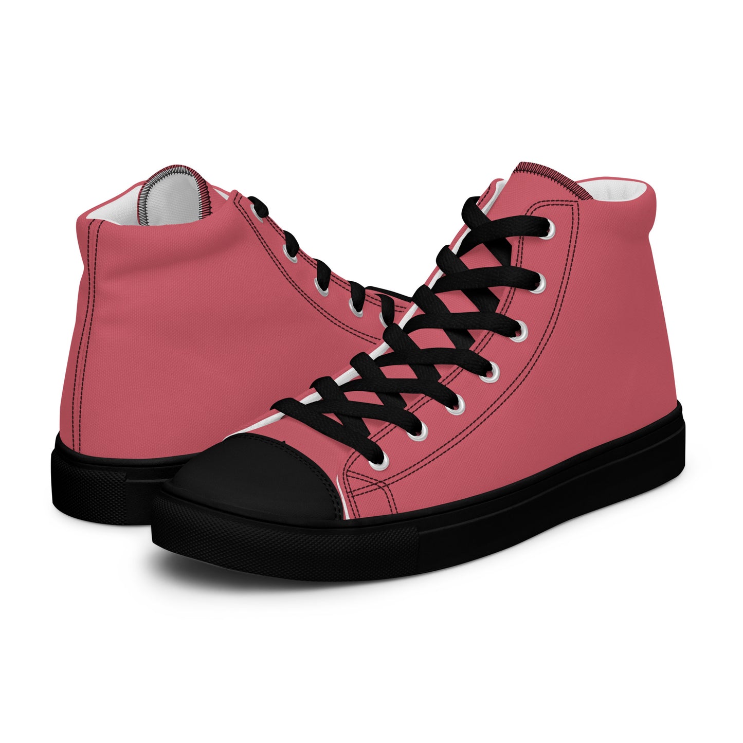 Dark Pink - Sustainably Made Men's High Top Canvas Shoes